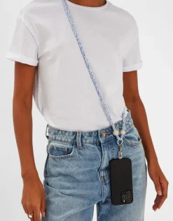 Accessorize Gingham Twisted Wrist Phone Strap