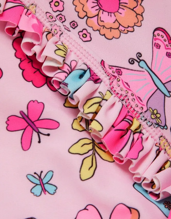 Accessorize Girl Retro Bloom Long Sleeve Swimsuit Multi