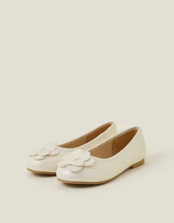 Accessorize Girls Applique Flower Ballet Flats Gold