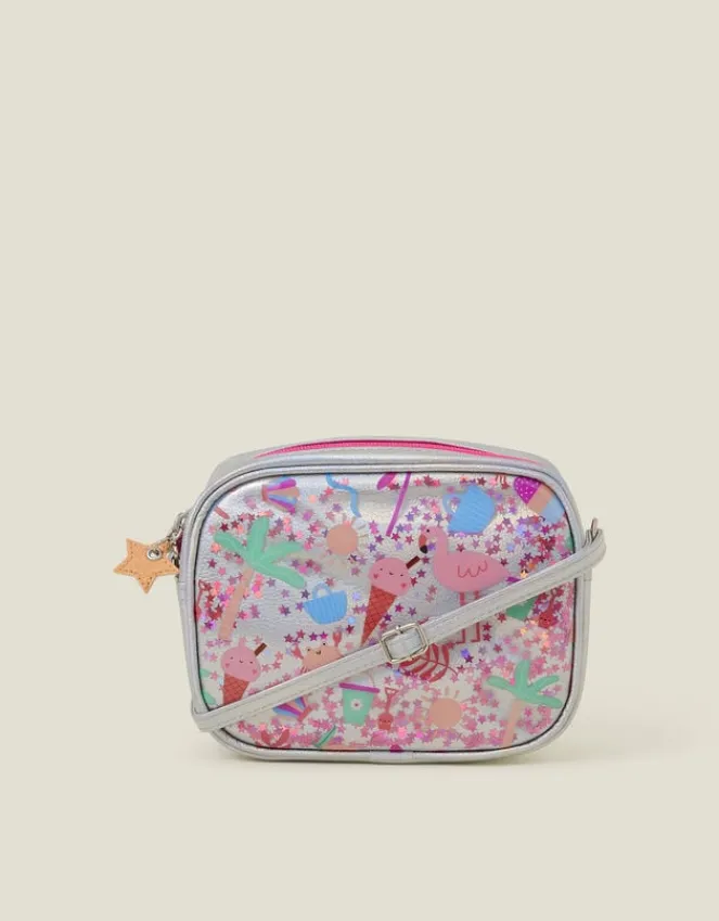 Accessorize Girls Beach Print Confetti Cross-Body Bag