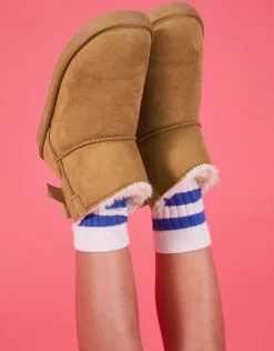 Accessorize Girls Bow Suedette Boots Tan