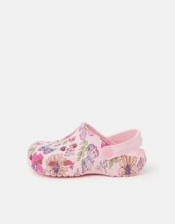 Accessorize Girls Butterfly Print Clogs Pink