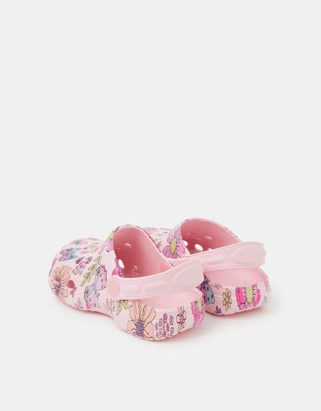 Accessorize Girls Butterfly Print Clogs Pink