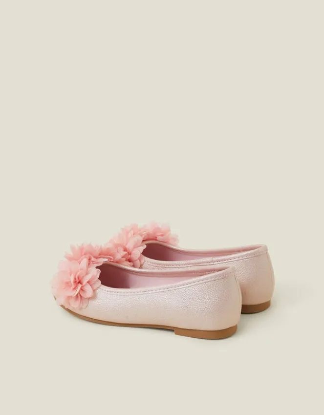 Accessorize Girls Corsage Flower Ballet Flats Pink