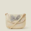 Accessorize Girls Diamante Bow Metallic Bag