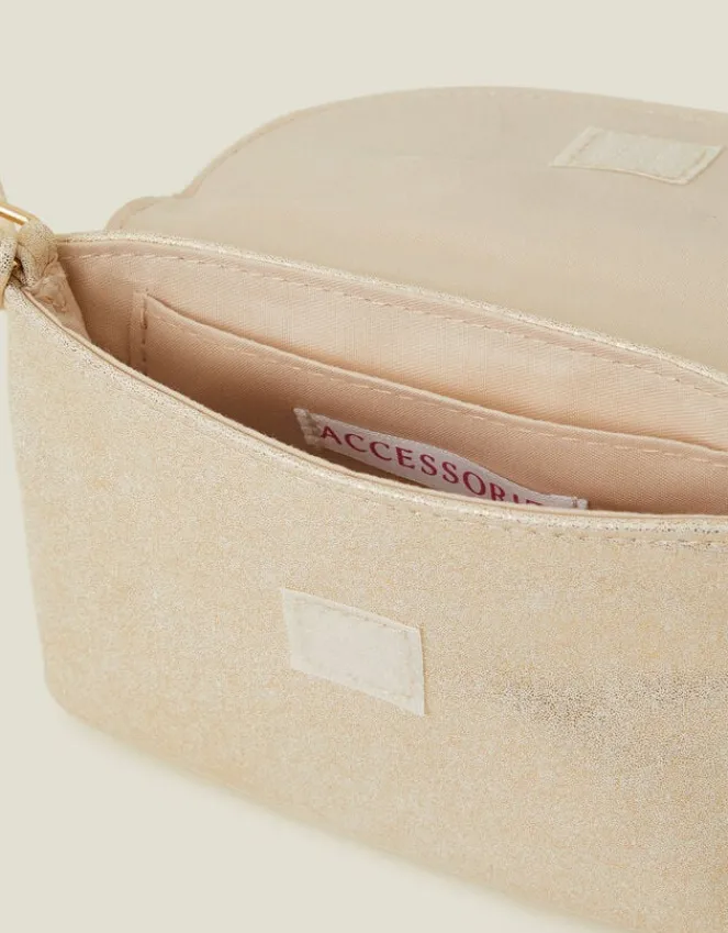 Accessorize Girls Diamante Bow Metallic Bag
