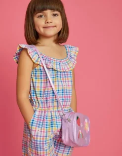 Accessorize Girls Embroidered Metallic Camera Bag