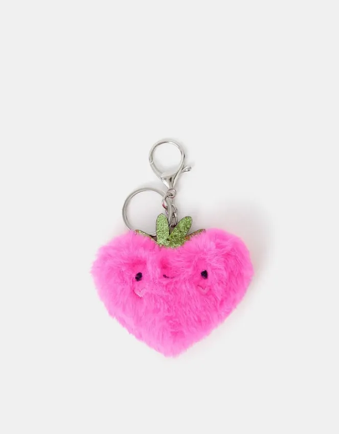 Accessorize Girls Faux Fur Strawberry Bag Charm