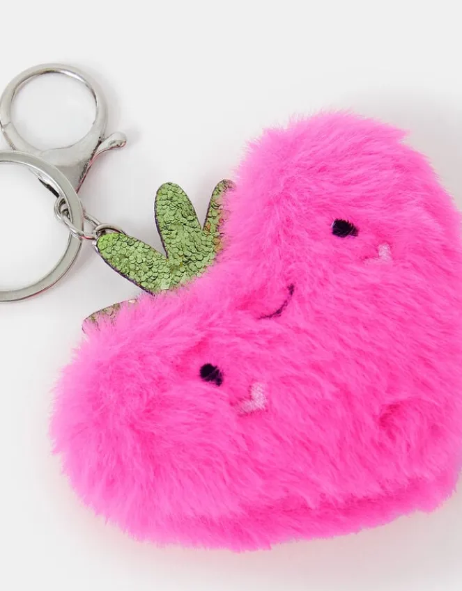 Accessorize Girls Faux Fur Strawberry Bag Charm