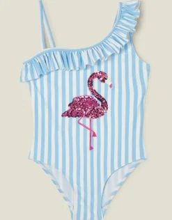 Accessorize Girls Flamingo Embellished Swimsuit Multi