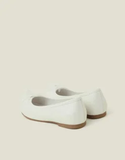 Accessorize Girls Flower Toe Ballet Flats Ivory