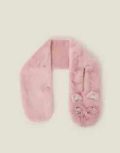Accessorize Girls Fluffy Faux Fur Cat Scarf