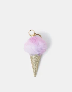 Accessorize Girls Fluffy Ice Cream Bag Charm