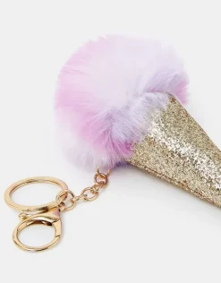 Accessorize Girls Fluffy Ice Cream Bag Charm