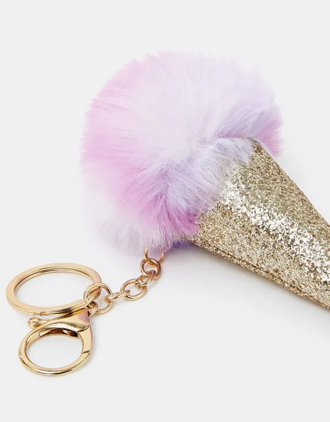 Accessorize Girls Fluffy Ice Cream Bag Charm