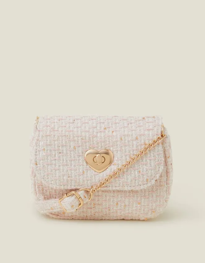 Accessorize Girls Heart Lock Tweed Bag