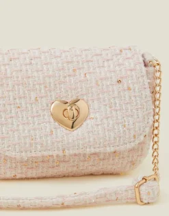 Accessorize Girls Heart Lock Tweed Bag