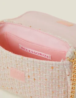 Accessorize Girls Heart Lock Tweed Bag