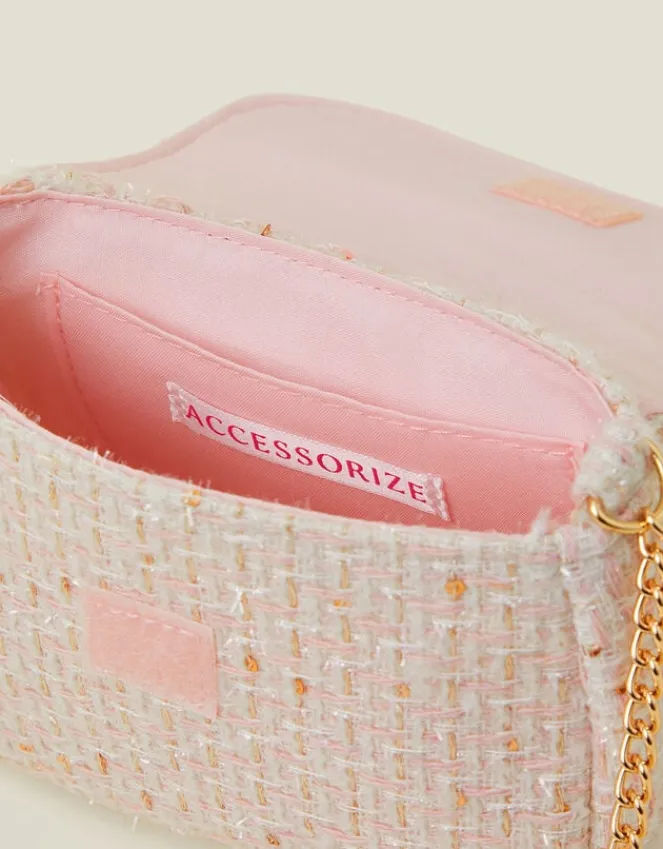 Accessorize Girls Heart Lock Tweed Bag