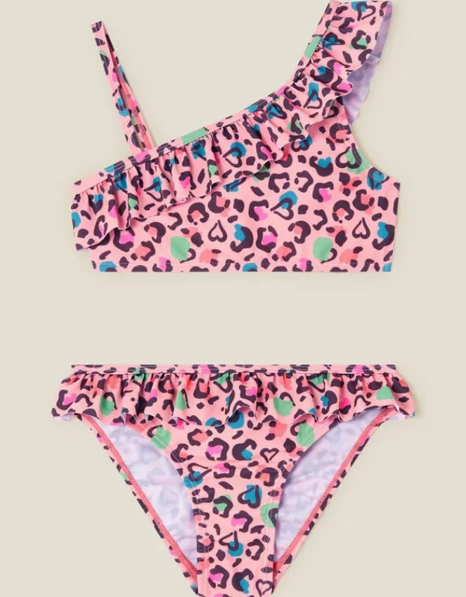 Accessorize Girls Leopard Print Bikini Set Multi
