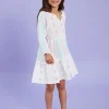 Accessorize Girls Mini Me Jacquard Dress White