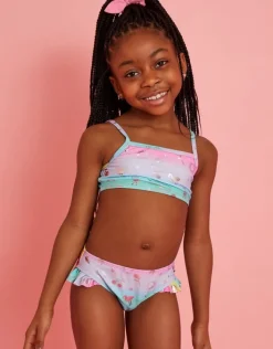 Accessorize Girls Ombre Foil Print Bikini Set Multi