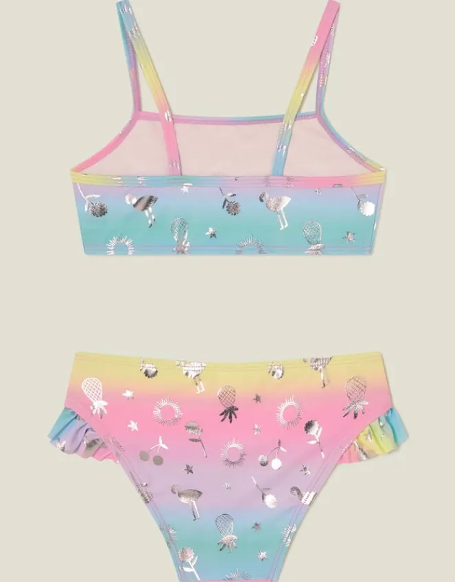 Accessorize Girls Ombre Foil Print Bikini Set Multi