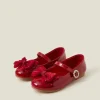 Accessorize Girls Patent Bow Ballet Flats Red