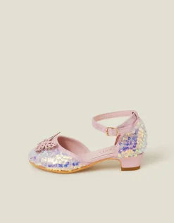 Accessorize Girls Sequin Butterfly Mini Heels Pink