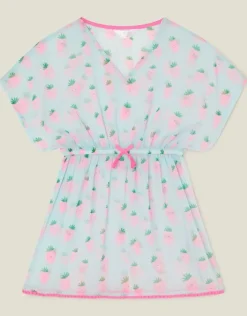 Accessorize Girls Strawberry Print Kaftan Blue