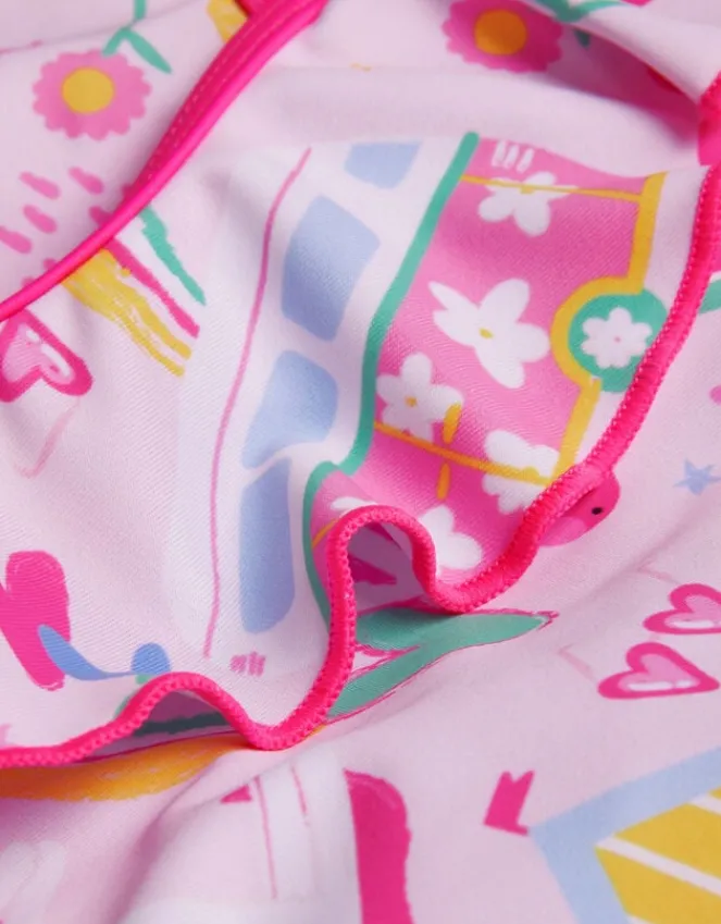 Accessorize Girls Sunbeam Print Swimsuit Pink
