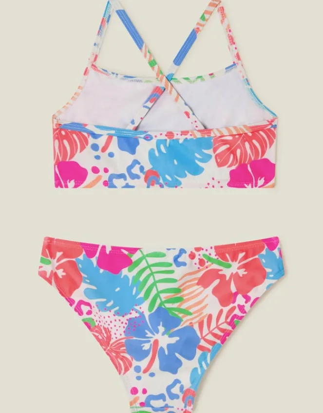 Accessorize Girls Tropical Print Bikini Set Multi