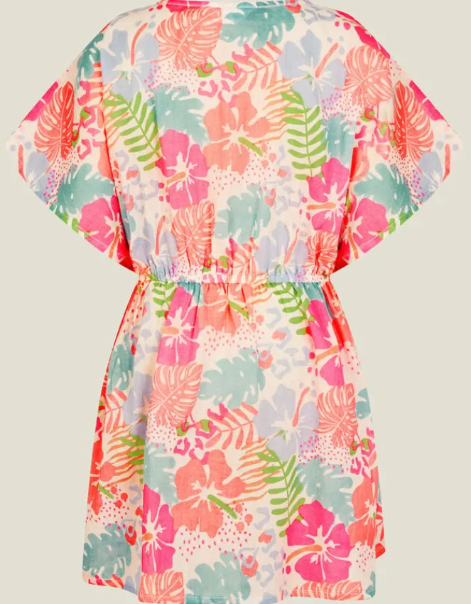 Accessorize Girls Tropical Print Kaftan Multi