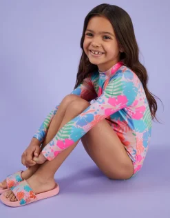 Accessorize Girls Tropical Print Sliders Multi