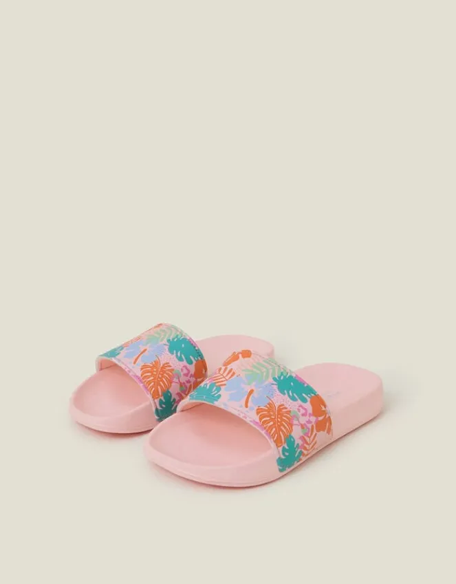 Accessorize Girls Tropical Print Sliders Multi