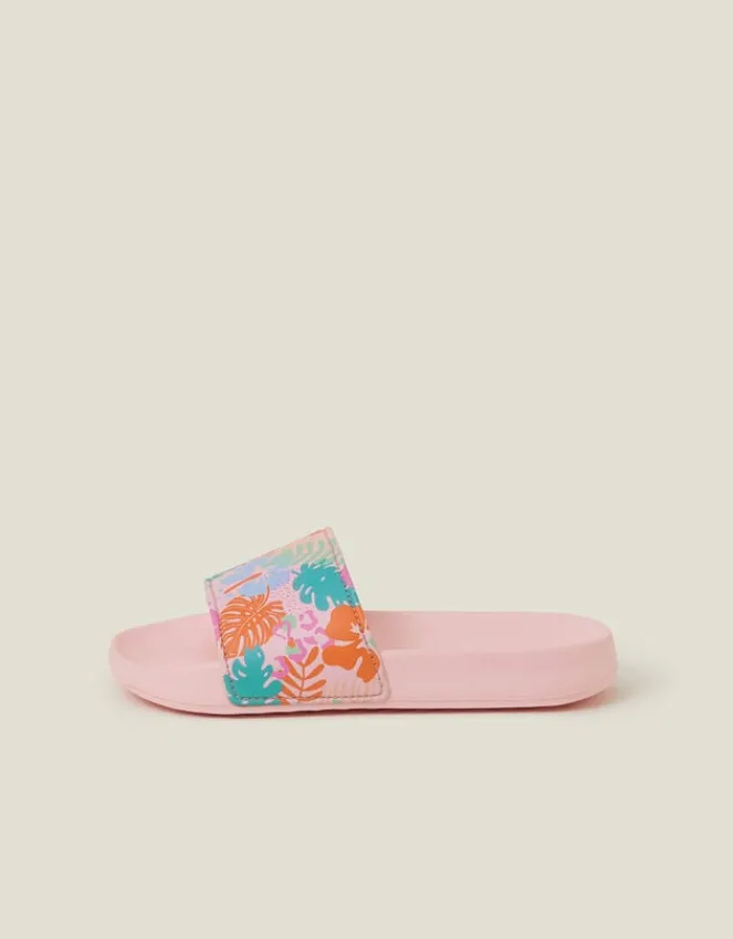 Accessorize Girls Tropical Print Sliders Multi