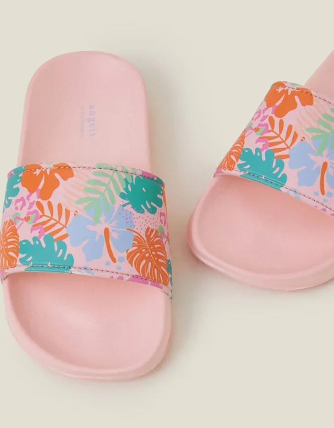Accessorize Girls Tropical Print Sliders Multi