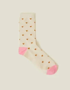 Accessorize Glitter Heart Socks