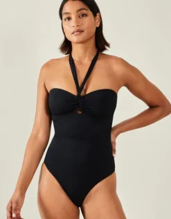 Accessorize Halter Bandeau Shaping Swimsuit Black