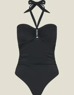 Accessorize Halter Bandeau Shaping Swimsuit Black
