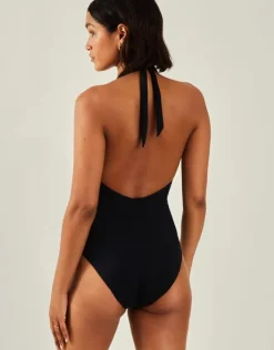 Accessorize Halter Neck Shaping One Piece Swimsuit Black