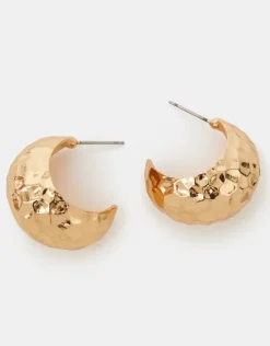 Accessorize Hammered Crescent Hoop Earrings