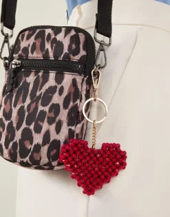 Accessorize Heart Beaded Keyring
