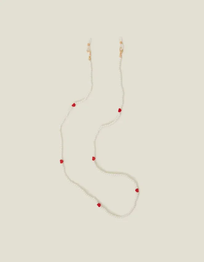 Accessorize Heart Pearl Beaded Sunglasses Chain