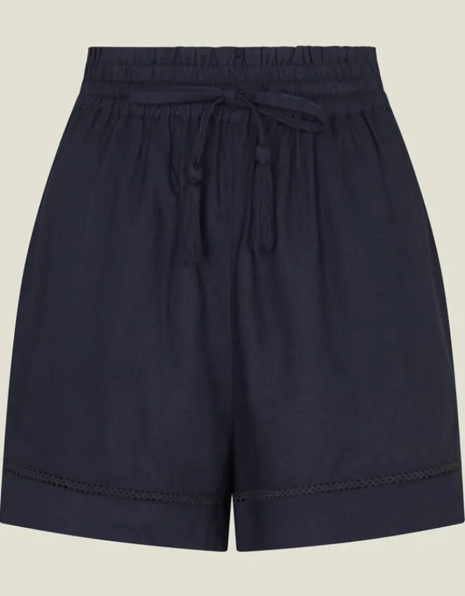 Accessorize High Waist Beach Shorts Blue