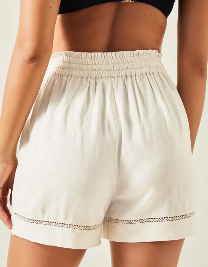 Accessorize High Waist Beach Shorts Camel