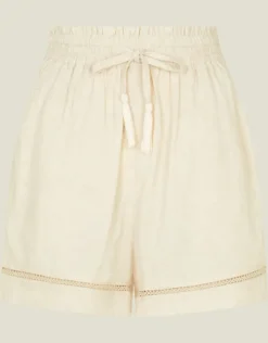 Accessorize High Waist Beach Shorts Camel