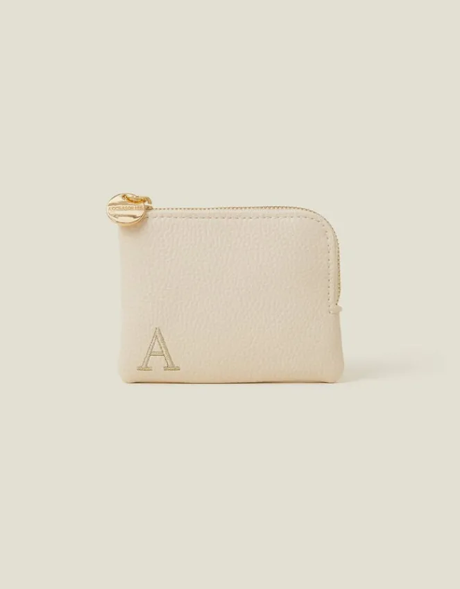 Accessorize Initial Coin Purse Cream