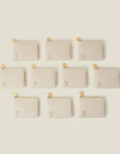 Accessorize Initial Coin Purse Cream