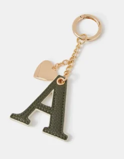 Accessorize Initial Heart Bag Charm Green